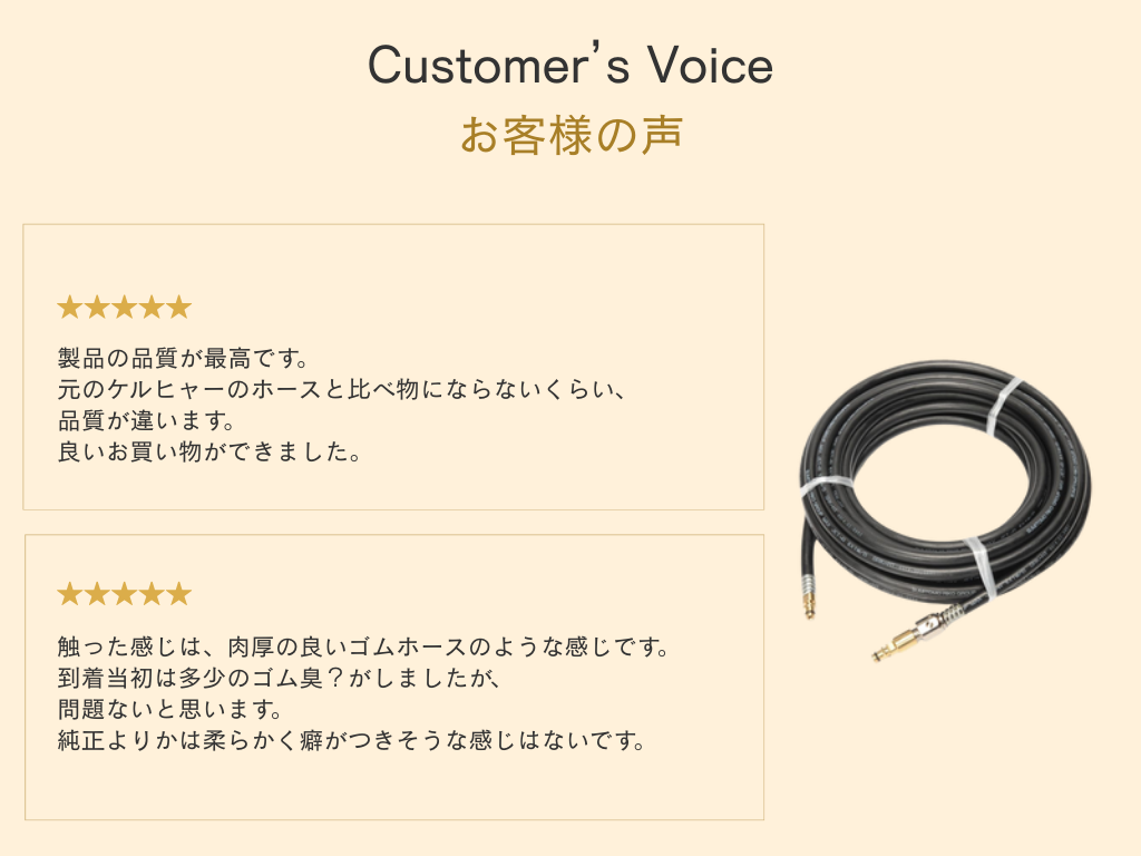 国産柔軟ホース】ケルヒャークイックコネクト対応 K2、K3、K4、K5等